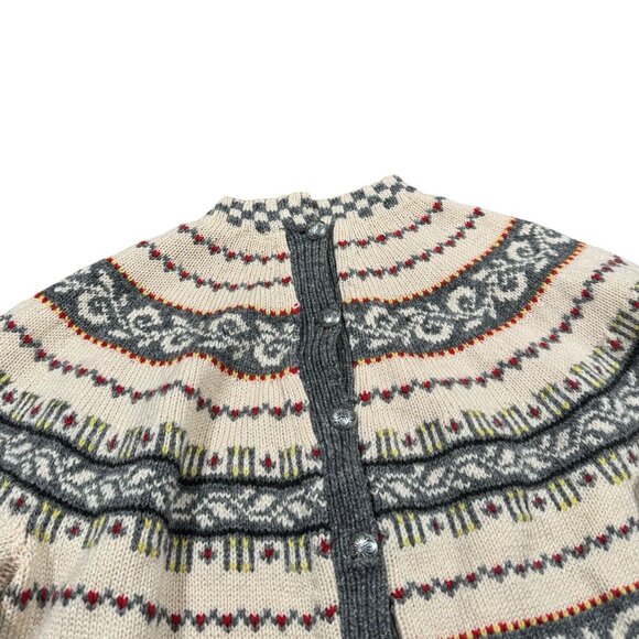 VTG Handmade in Norway Wool Cardigan Nordic Fair Isle Sweater Women's Sz M - Picture 2 of 13